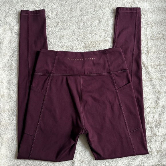 Victoria's Secret Studio High Rise Leggings w/ Pockets Burgundy Size 8 / Medium - Picture 3 of 9
